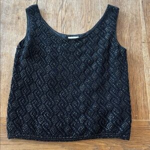 Millay 100% Wool Beaded Sequin Tank Top Vintage